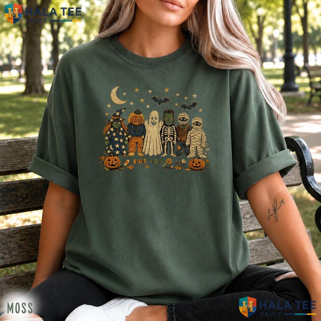 80s Halloween Characters Comfort Colors T Shirt Retro Spooky Costume Apparel Vintage Washed Tee