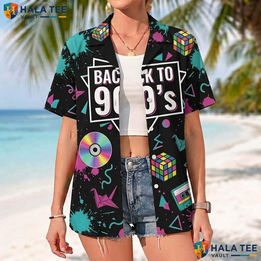 90s Vintage Pattern Aloha Tee Mens Novelty Summer Party Beach Outfit