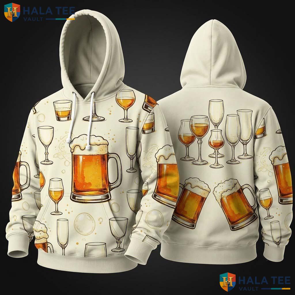 Amber Beer Lover Thanksgiving 3D Hoodie Festive Social Party Apparel