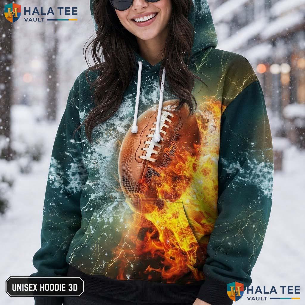 American Football Kids AOP Hoodie Thick Warm Sweatshirt Boys Girls Top