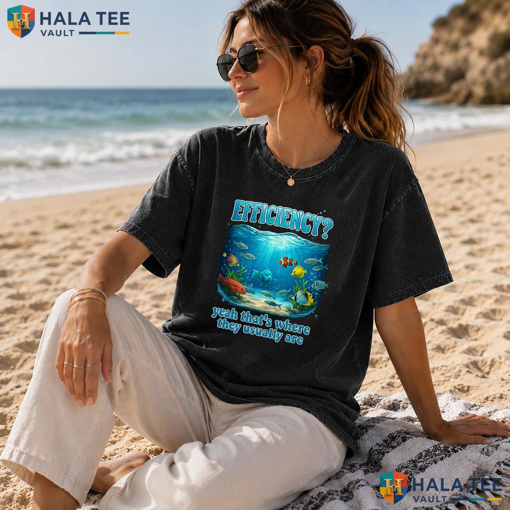 Aquarium Fish Tank Washed T-Shirt Efficiency Where They Usually Are Top Heavyweight Wash Shirt