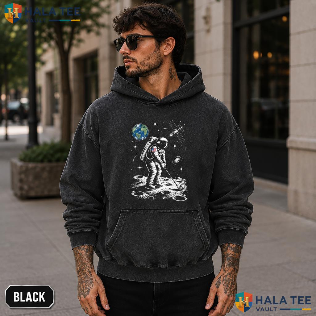 Astronaut Galaxy Acid Washed T-Shirt Cool Space Moon Design For Men And Women