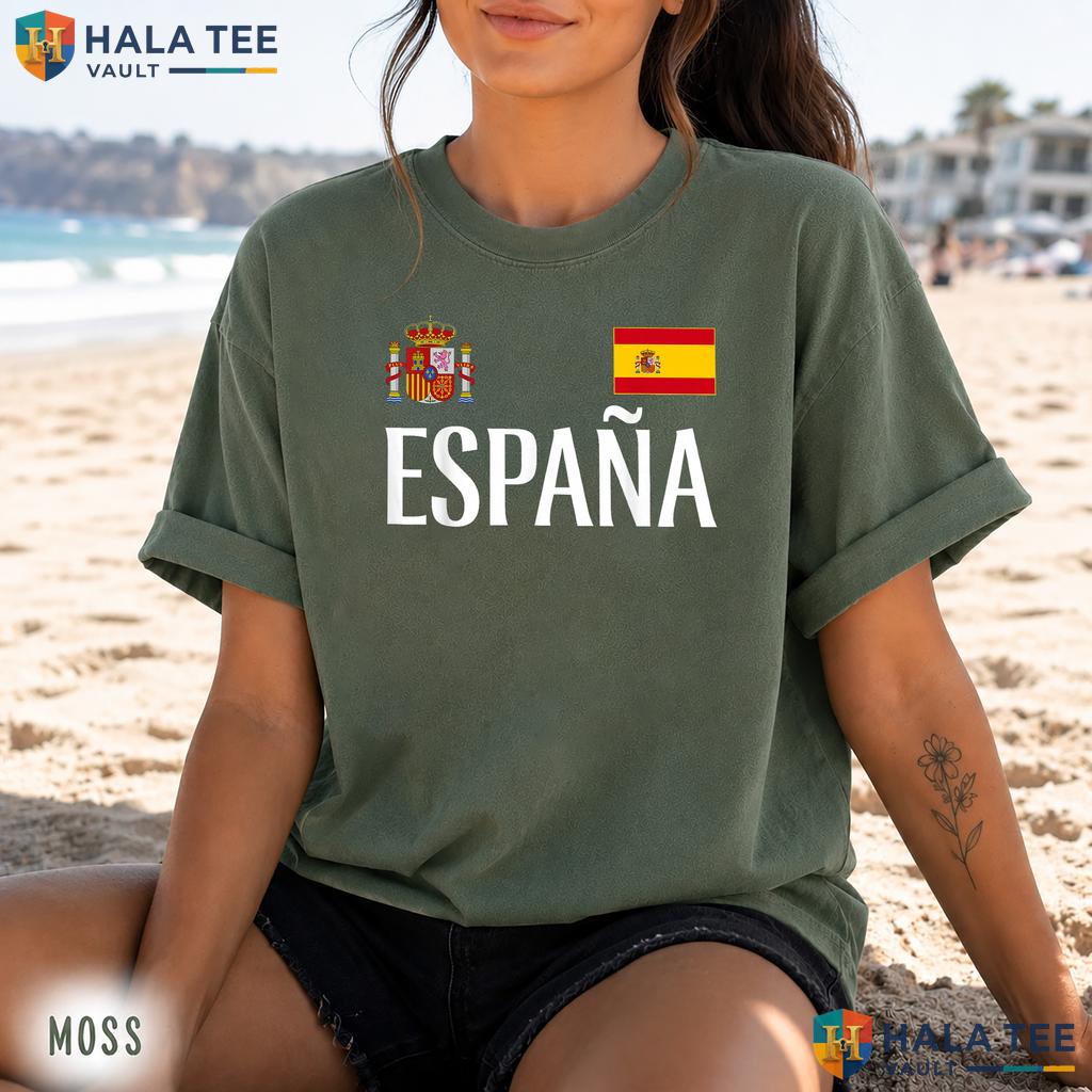 Athletic Espana Pride Retro Style T-Shirt Spanish Flag Sports Fan Top