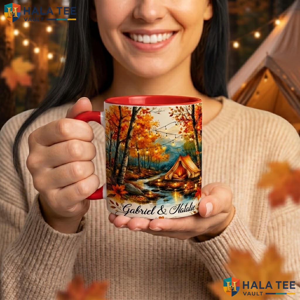 Autumn Camping Custom Ceramic Mug Spooky Halloween Tree Coffee Camping Mug