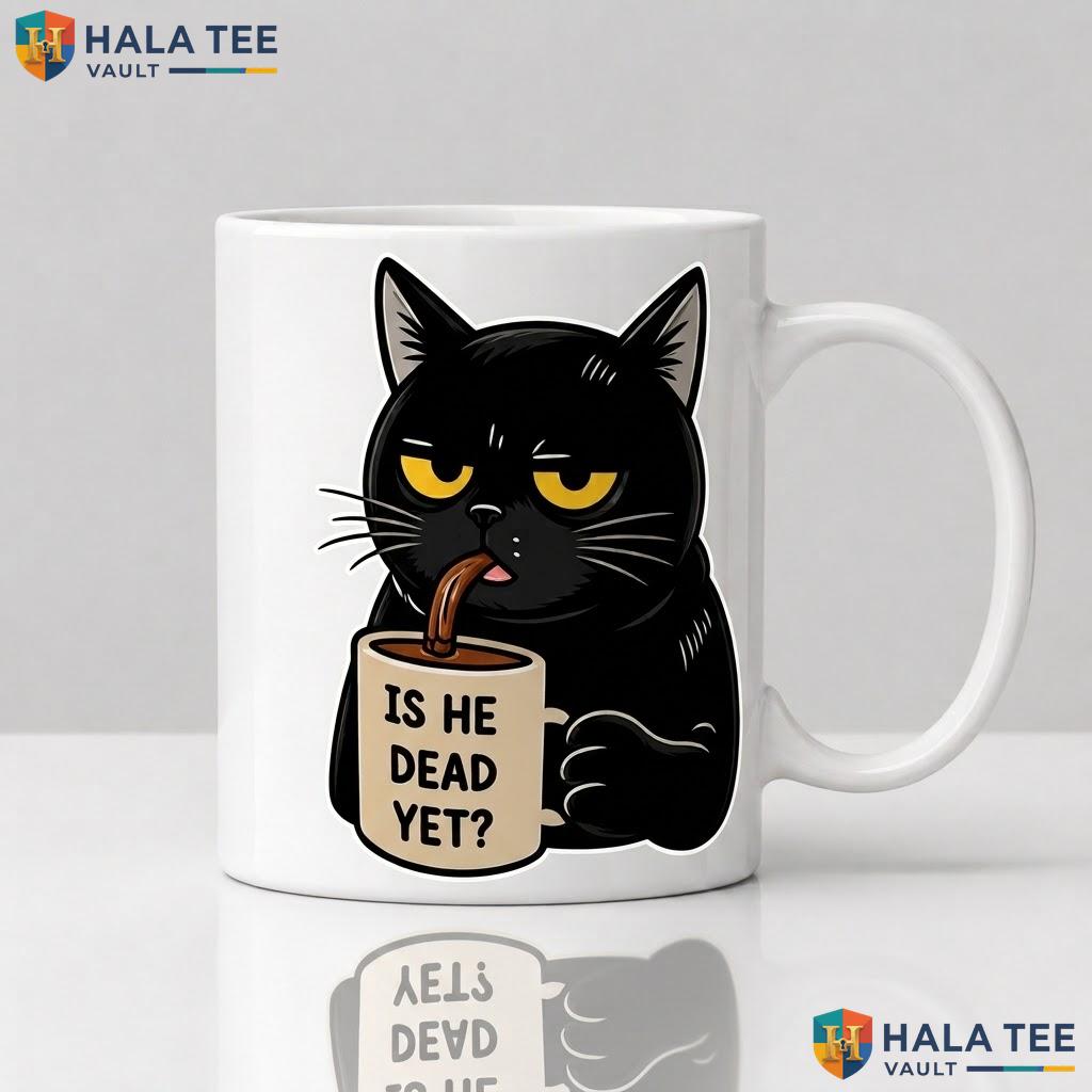 Black Cat Trick Or Treat Ceramic Mug Spooky Pumpkin Halloween Coffee Cup