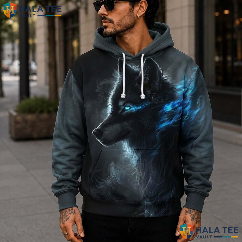 Black Wolf Kids Galaxy Hoodie Novelty 3D Printed Pullover Girl Boy Top 3D Printed Hoodie