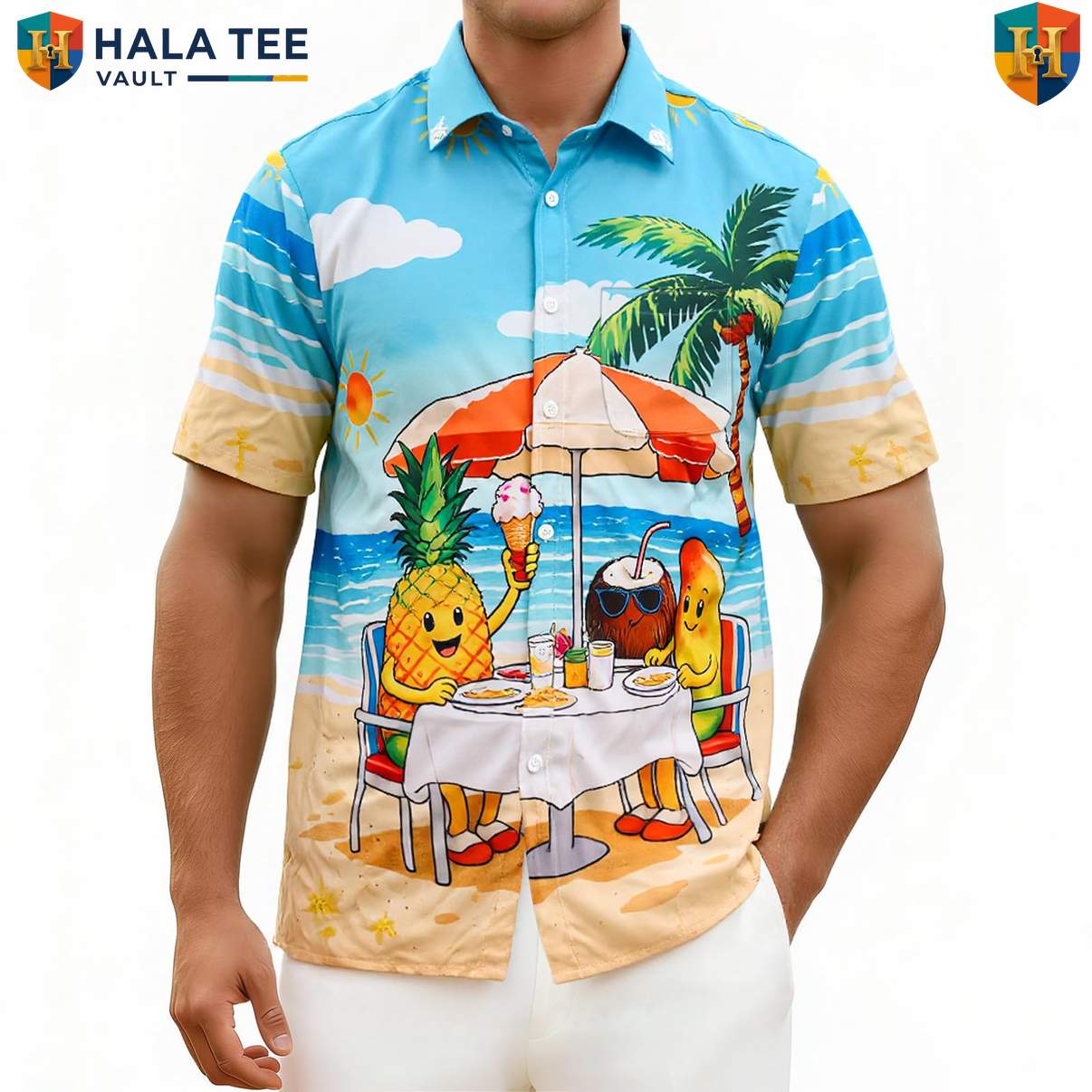 Blue Mango Tropical Hawaiian Shirt Mens Resort Holiday Cruise Apparel Outfit