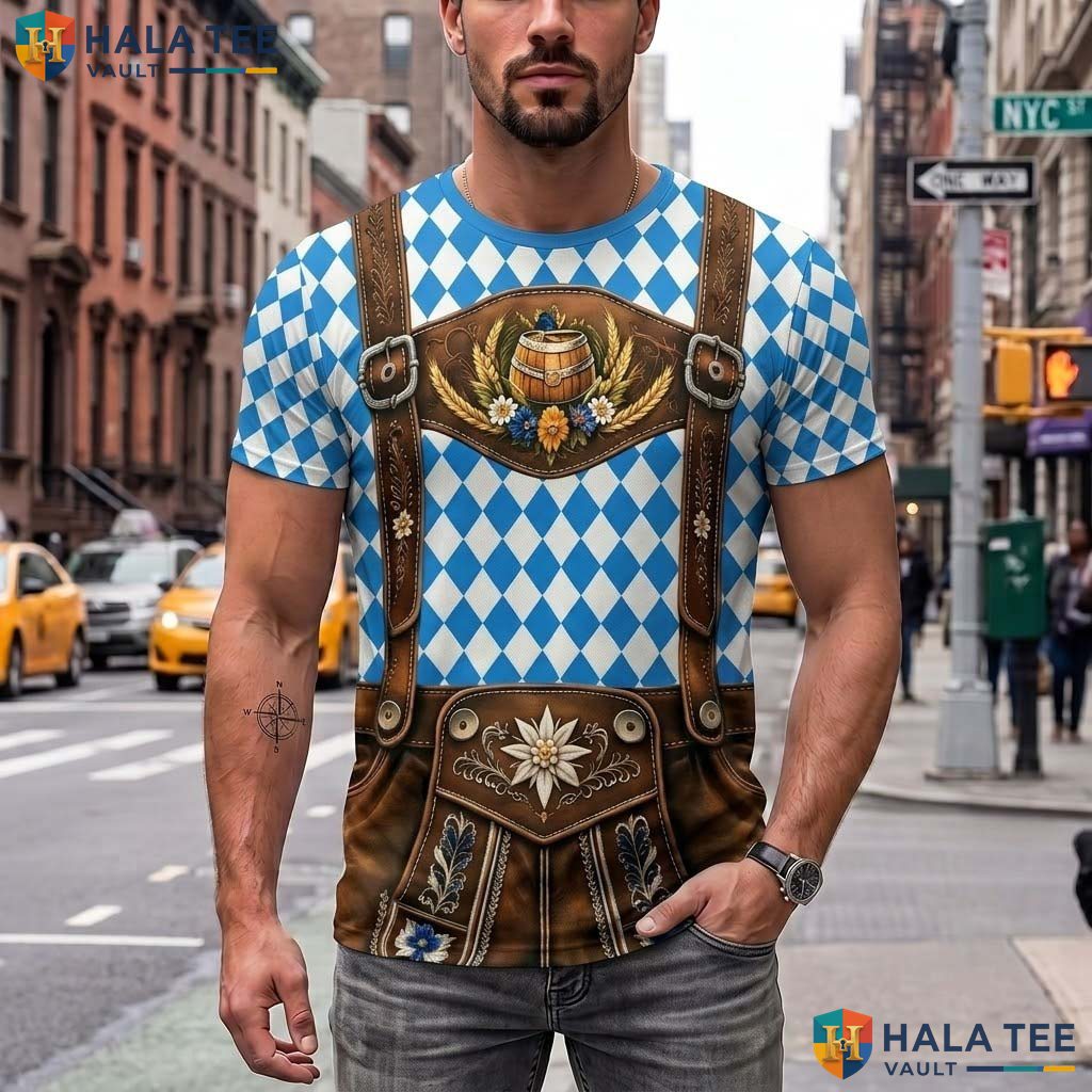 Blue Oktoberfest Costume AOP T-Shirt Mens German Festival Cosplay