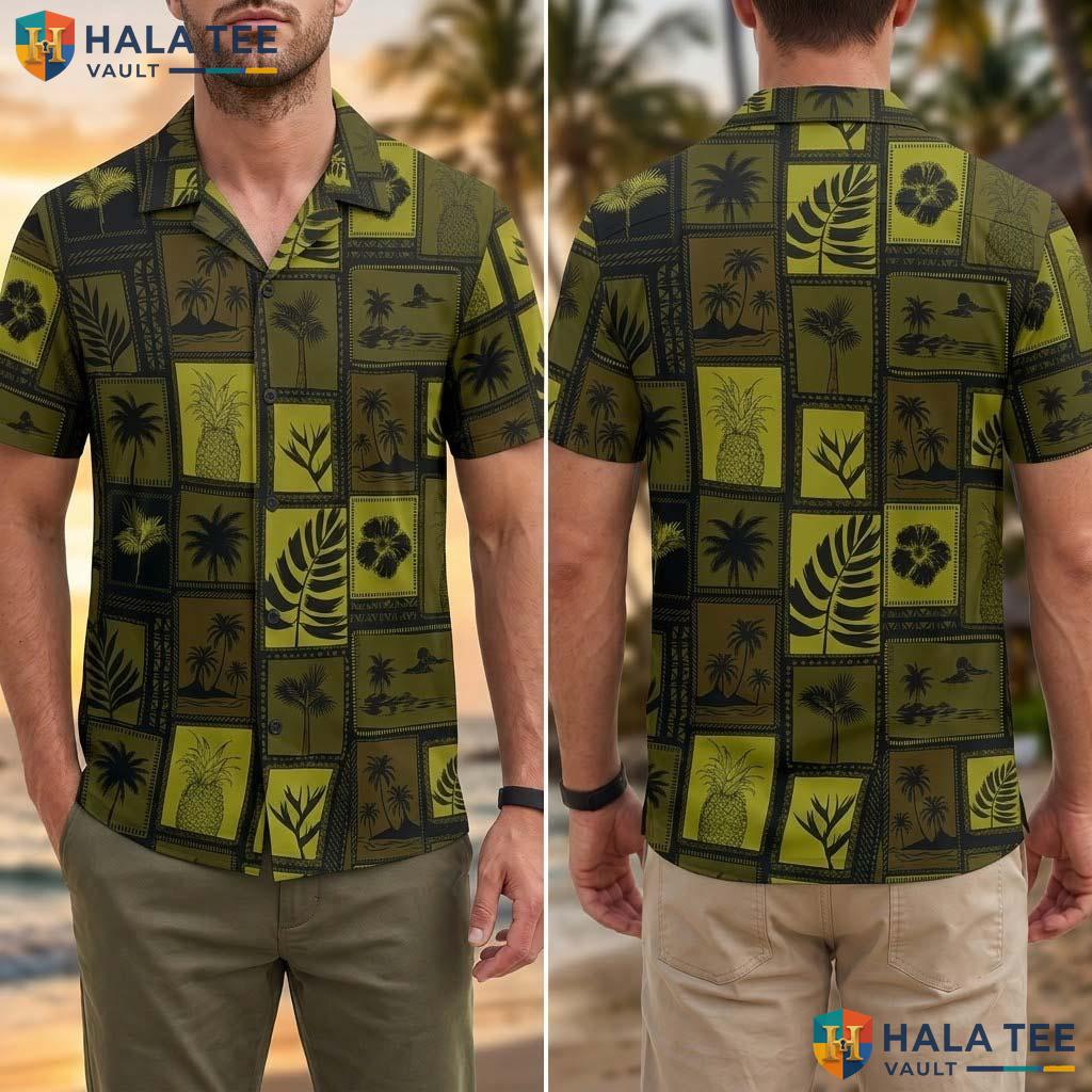 Brown Tropical Mens Tropical Shirt Short Sleeve Aloha Beach Button Down