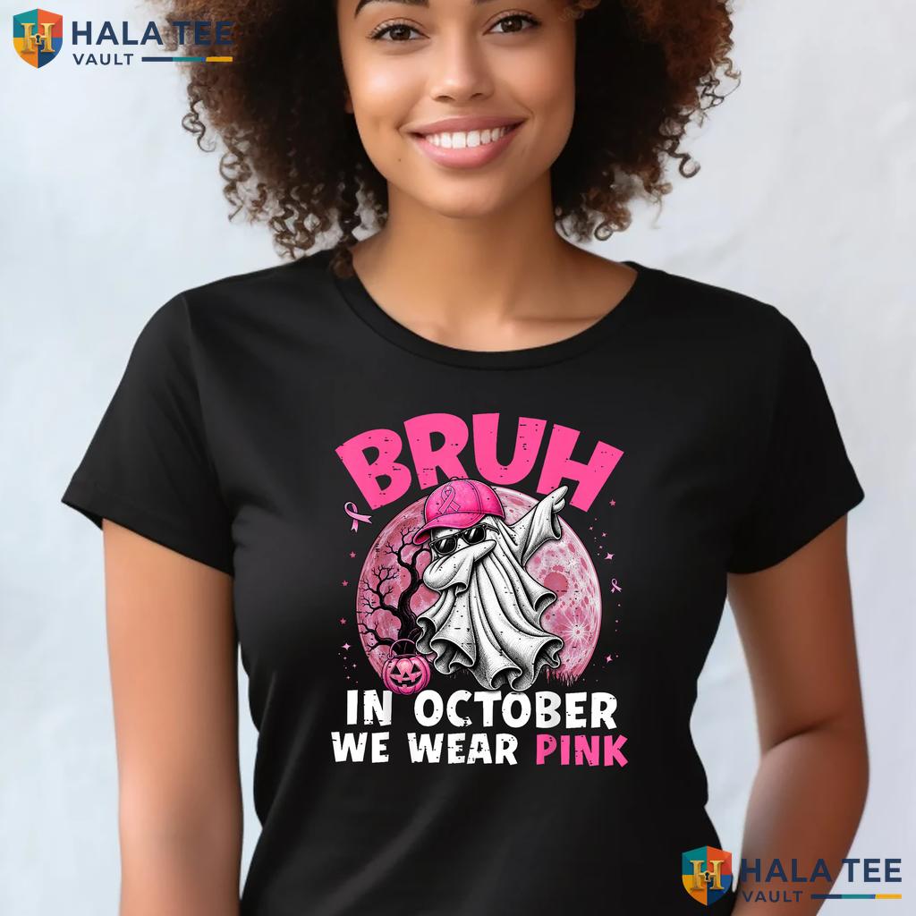 Bruh October Wear Pink Shirt Breast Cancer Toddler Boys Kids Apparel