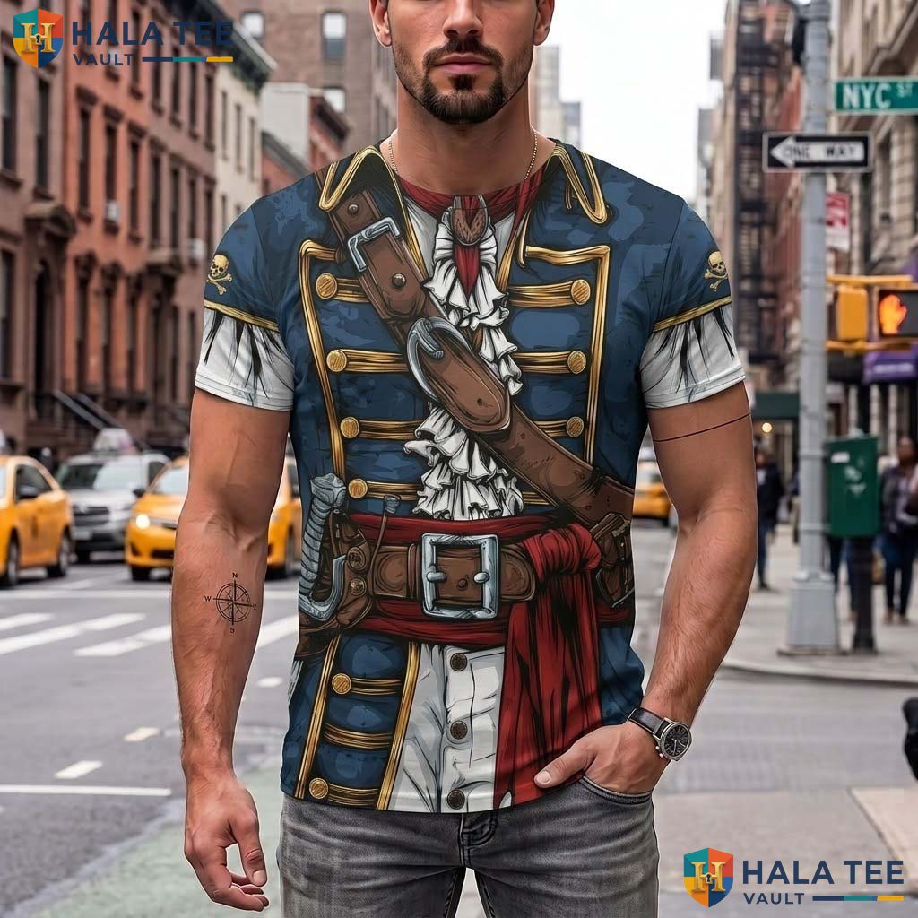 Buccaneer Pirate AOP T-Shirt Mens Halloween Cosplay Party Top