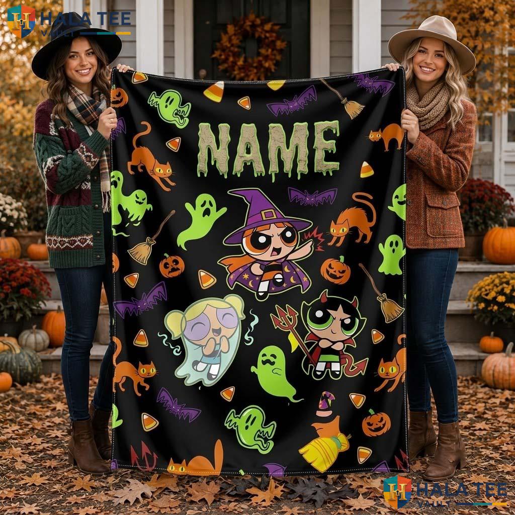 Character Halloween Blanket Playful Spooky Witch Ghost Devil Kids
