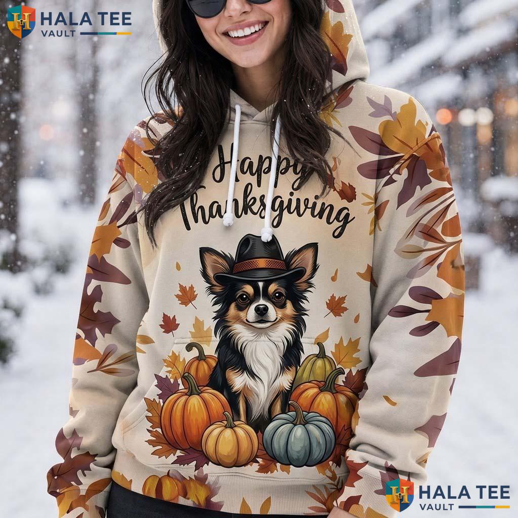 Chihuahua Pumpkins Autumn Thanksgiving 3D Printed Hoodie Happy Dog Lovers