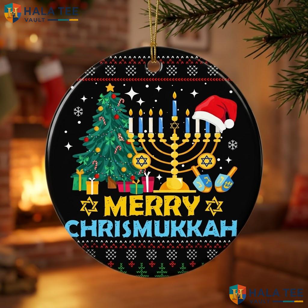 Christmukkah Jewish Gift Christmas Ornament Hanukkah Chanukah Decor