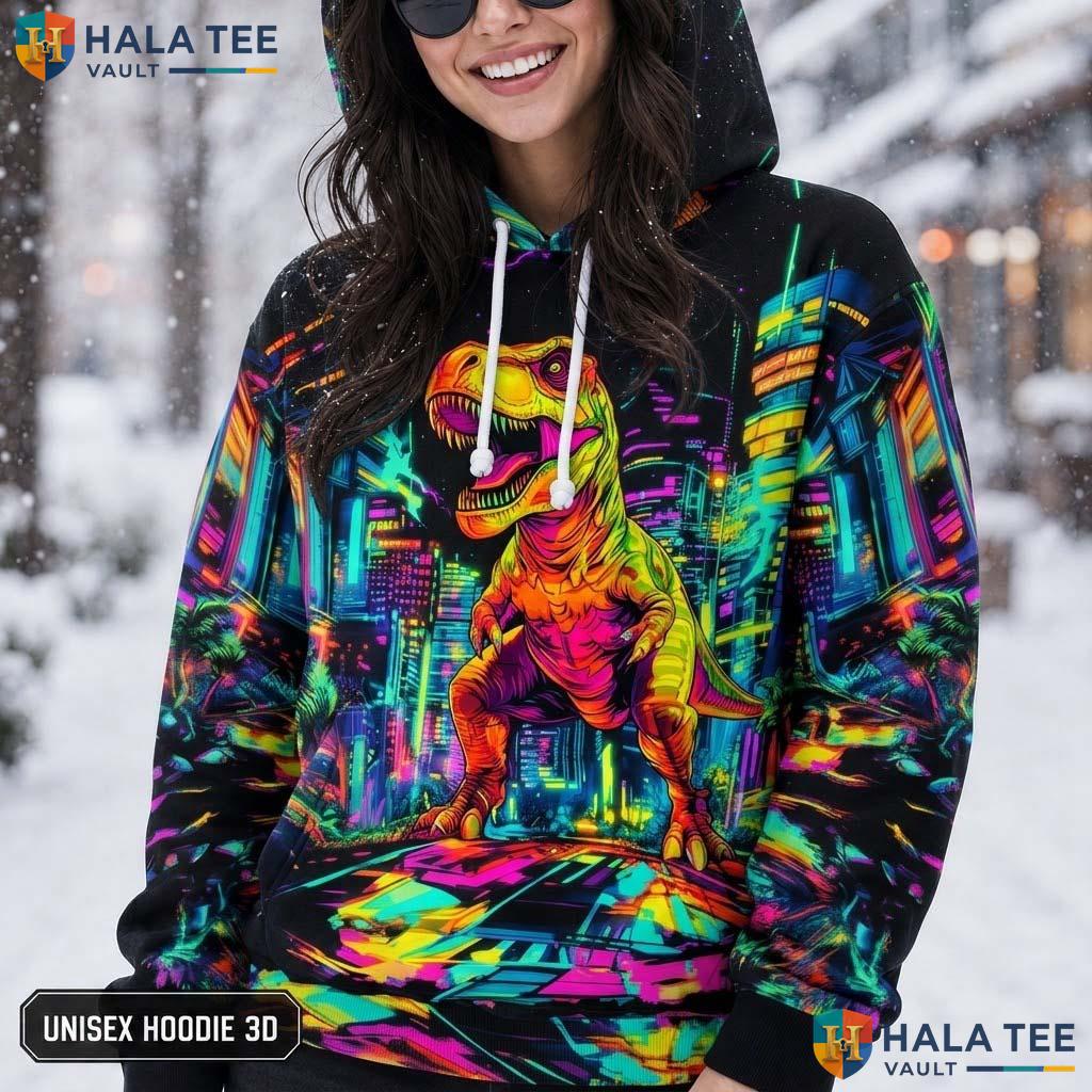City Dinosaurs Galaxy Hoodie Kids Novelty 3D Printed Pullover Apparel AOP Hoodie