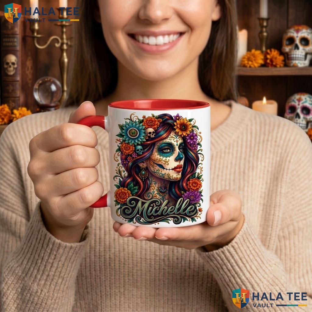 Classic Book Skull Halloween Mug Personalized Witch Ceramic Coffee Camping Mug