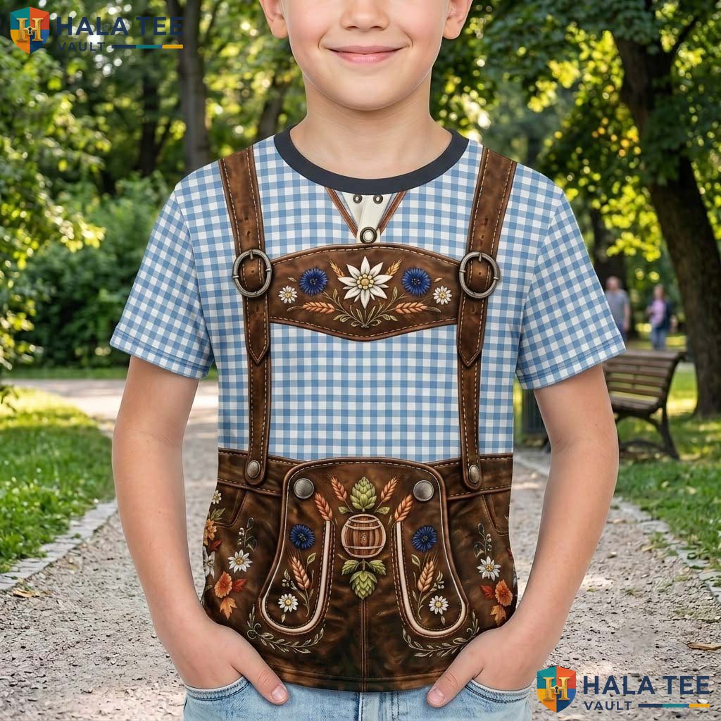 Classic Oktoberfest Blue 3D T-Shirt Mens German Festival Cosplay Top