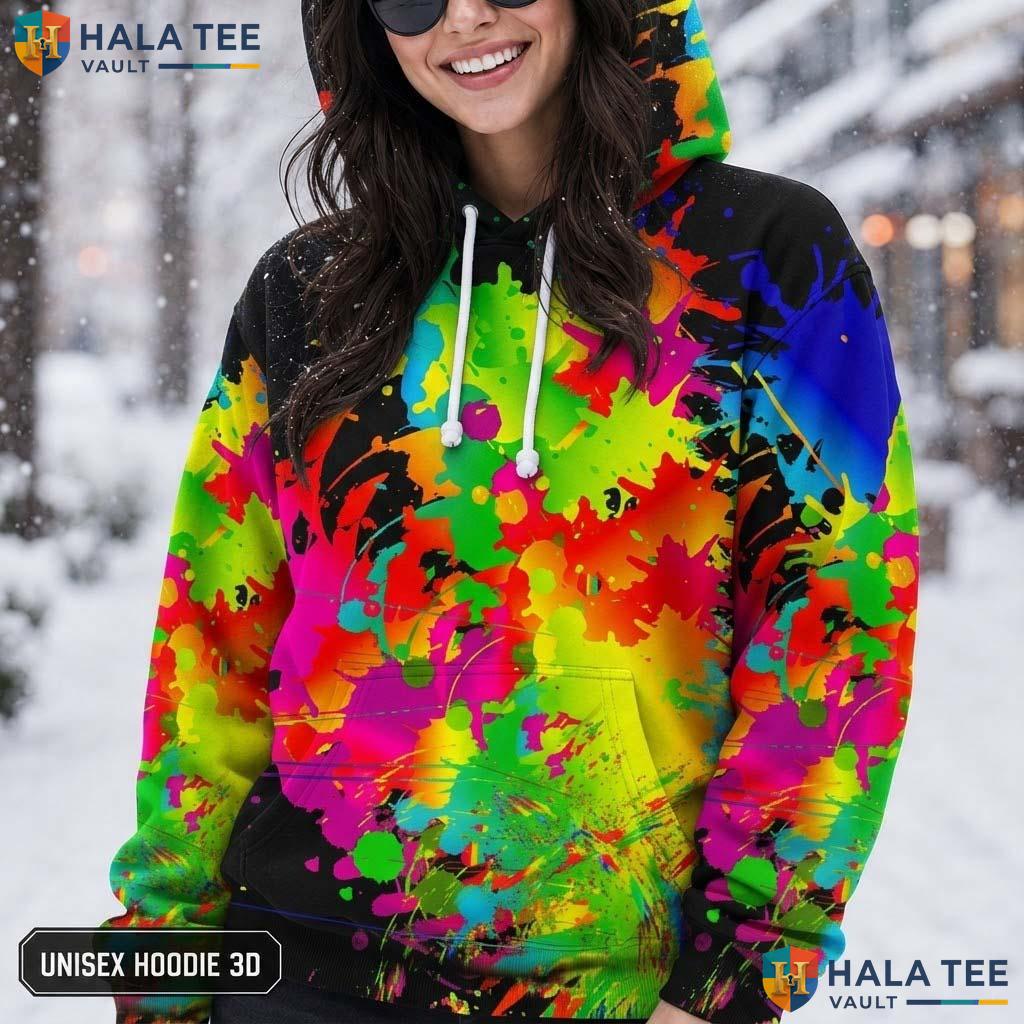 Colorful Abstract 3D Printed Hoodie Realistic Graphic Pullover For Men Women