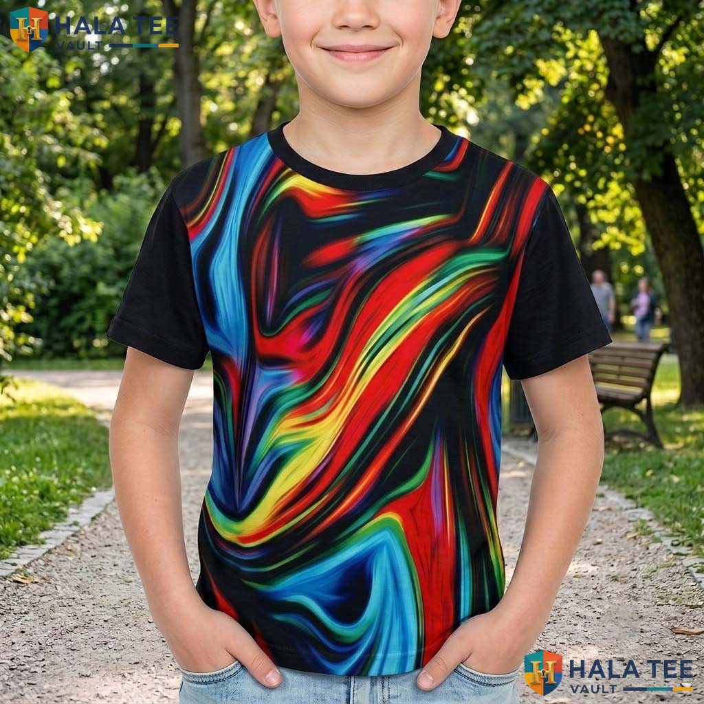 Colorful Liquid Swirl 3D T-Shirt Mens Novelty Trippy Party Top
