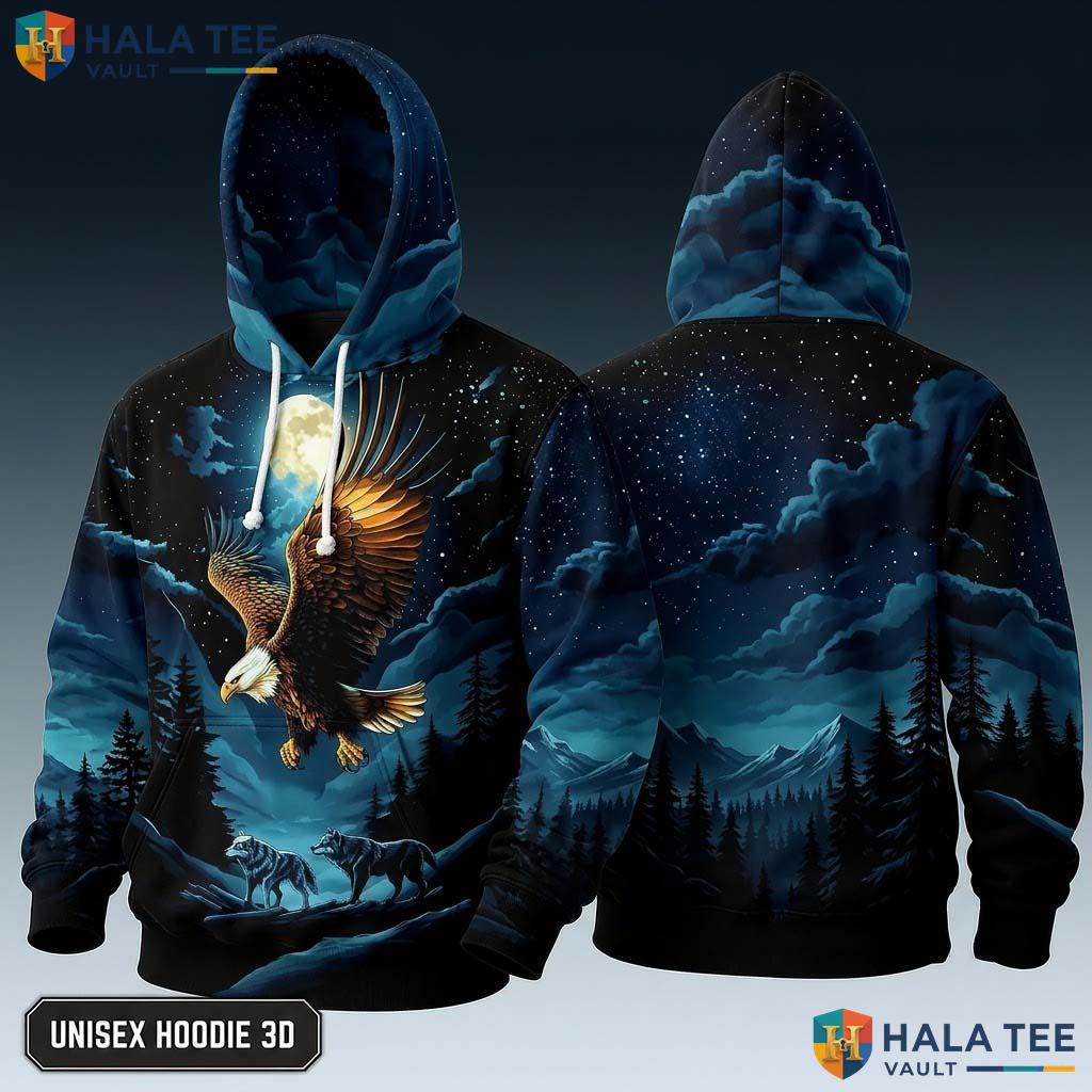 Cool Eagle Skull 3D Hoodie Men Women Graphic Novelty Pullover Apparel