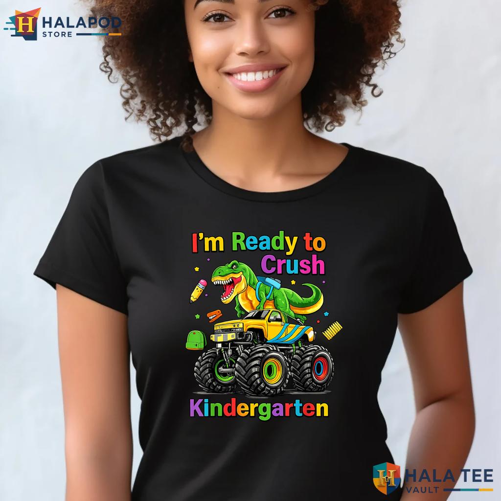 Crush Kindergarten Dinosaur Shirt Boys Ready For Back To School Apparel Adult