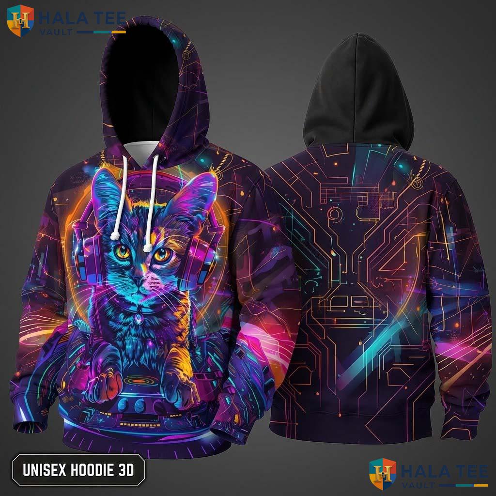 Cute Cat Kids Galaxy Hoodie Novelty 3D Printed Pullover Girl Boy Top