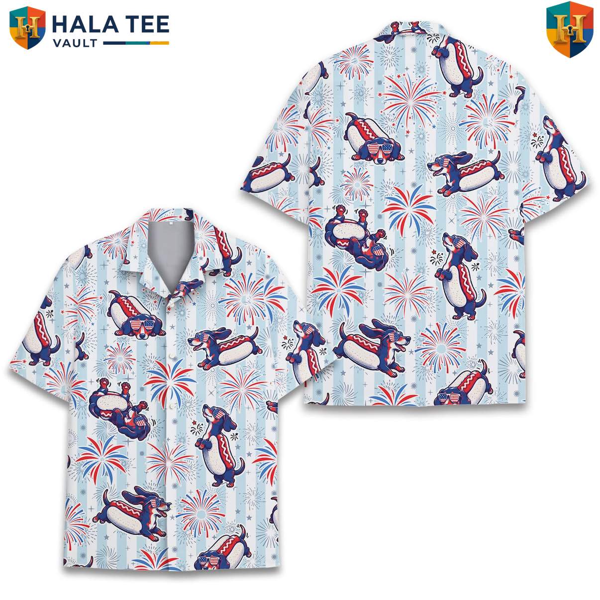 Cute Dachshund Dog Tropical Shirt Mens Tropical Weekend Holiday Resort Wear