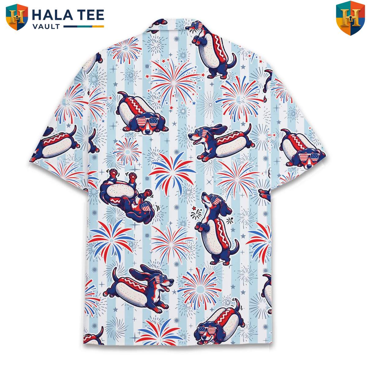 Cute Dachshund Dog Short-sleeve button-up shirt Mens Tropical Weekend Holiday Resort Wear
