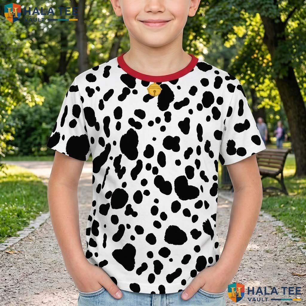 Dalmatian Dog Print AOP T-Shirt Mens Funny Animal Halloween Cosplay Outfit