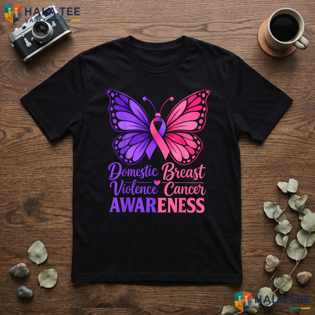 Domestic Violence Breast Shirt Cancer Awareness Month Support Top Adult