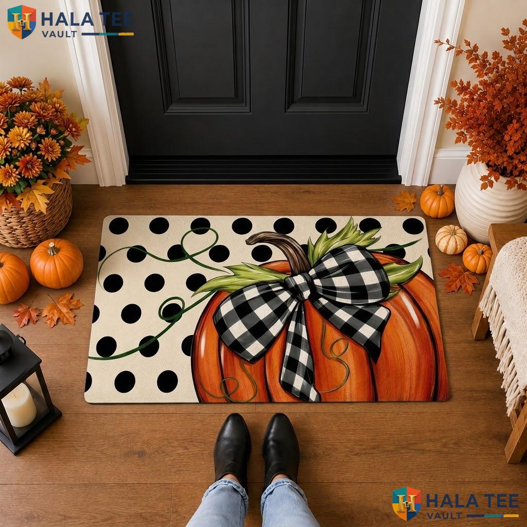Fall Pumpkins Halloween Front door mat Trick Or Treat Spooky Front Porch Floor Rug