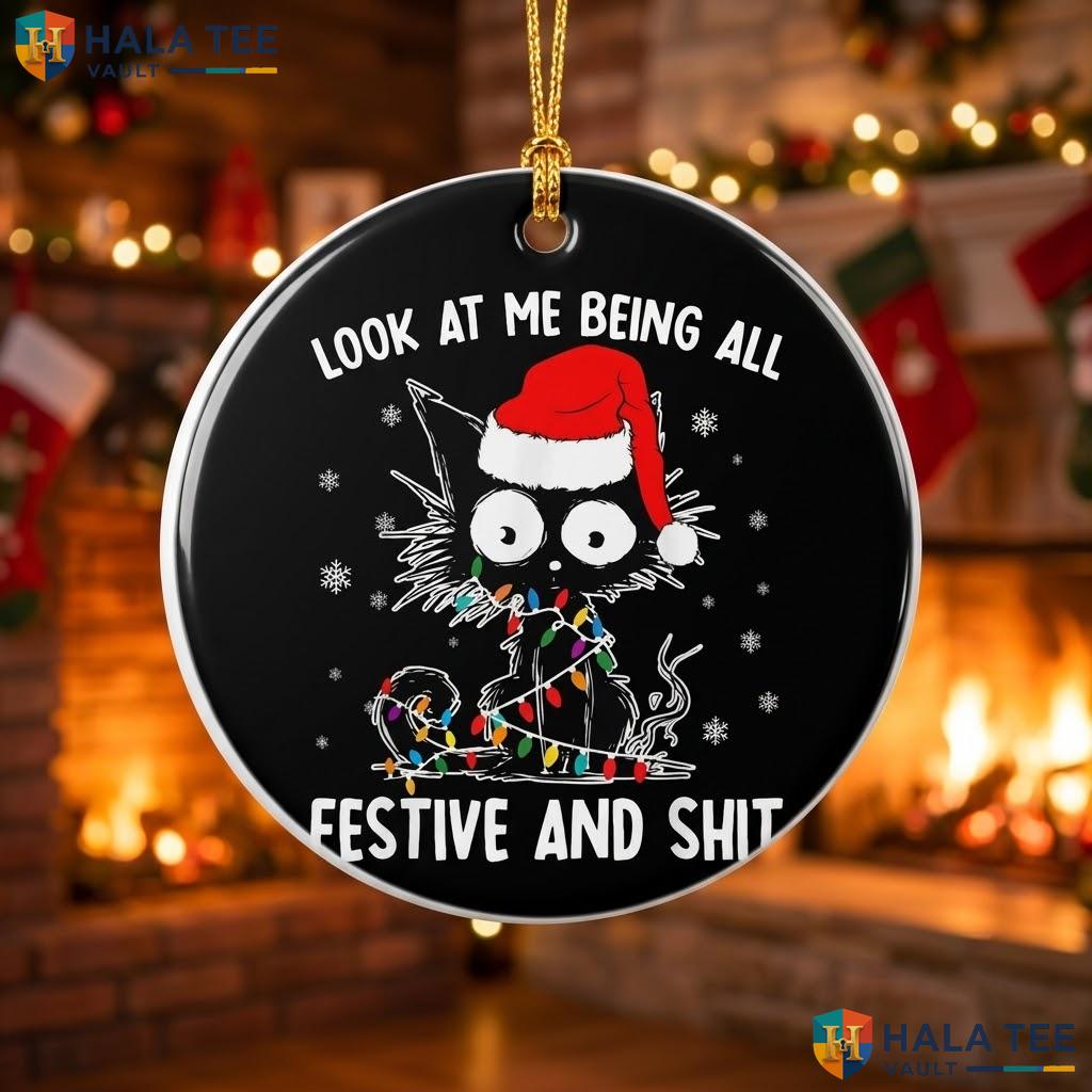Festive And Shits Christmas Ornament Funny Cat Holiday Decor Gift Ideas