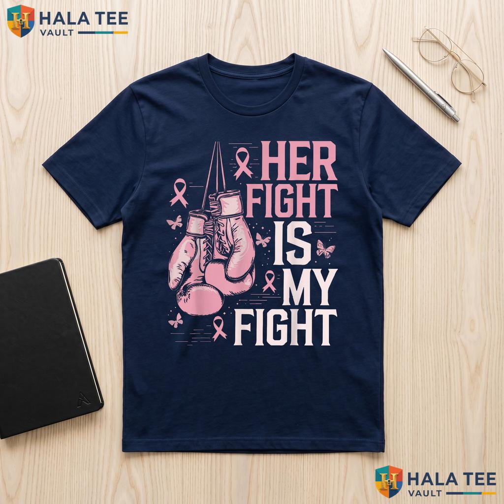 Fight Is My Fight Bow Tee Pink Breast Cancer Awareness Apparel Top Adult