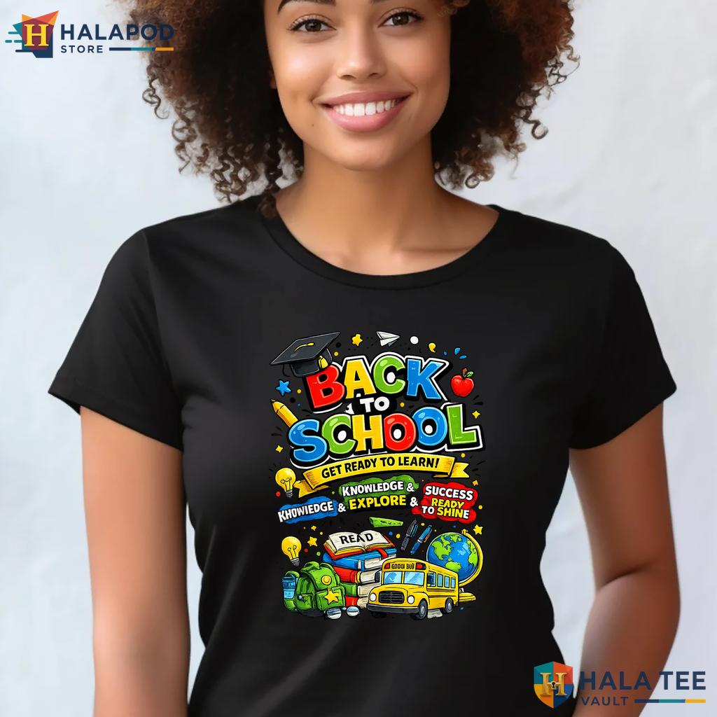 First Day Of School Shirt Student Teacher Classroom Supplies Graphic Top Adult