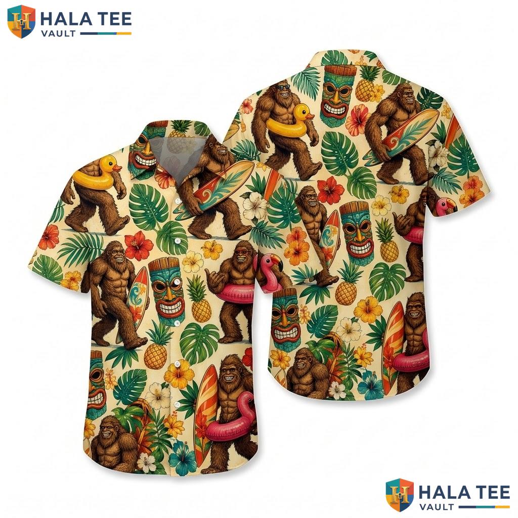 Funny Gorilla Summer Hawaiian Shirt Vibrant Tropical Mens Casual Apparel