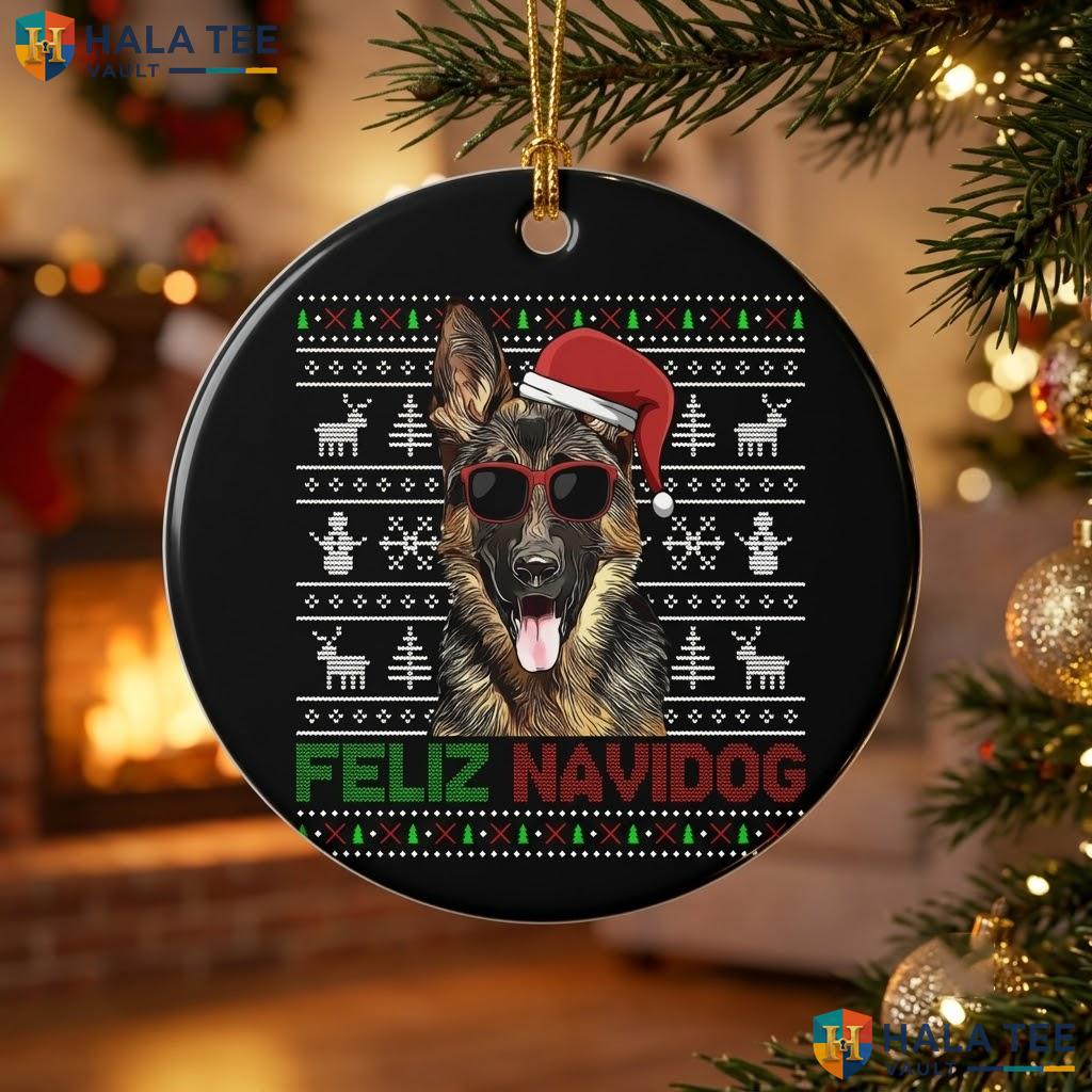 German Shepherd Navidog Christmas Ornament Funny Dog Lover Holiday