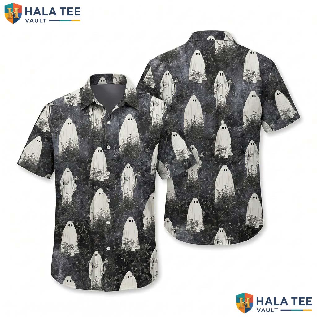 Ghost Forest Halloween Hawaiian Shirt Spooky Spirit Haunted Aloha Top