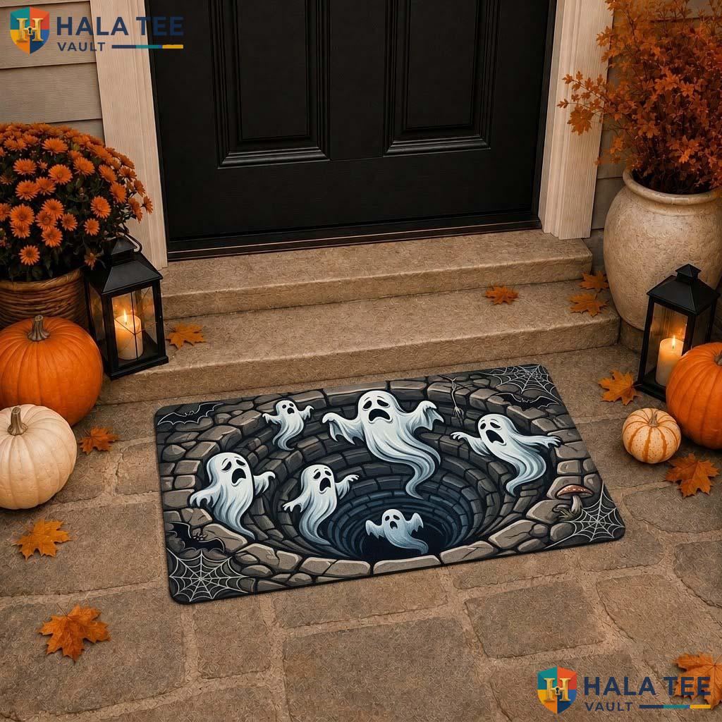 Ghost Vortex 3D Halloween Doormat Spooky Optical Illusion Hole Gothic