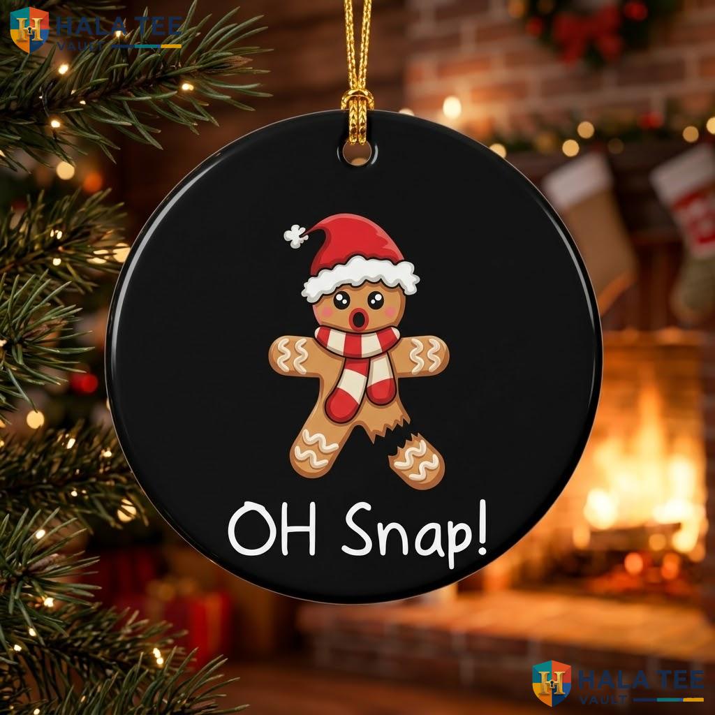 Gingerbread Oh Snap Christmas Ornament Funny Cute Holiday Decor Gift