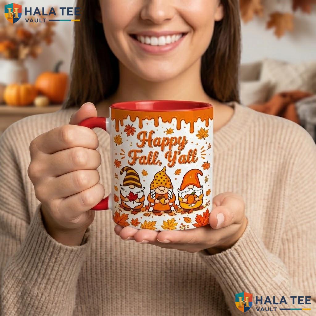 Gnome Fall Ghost Custom Camping Mug Personalized Autumn Thanksgiving Cup