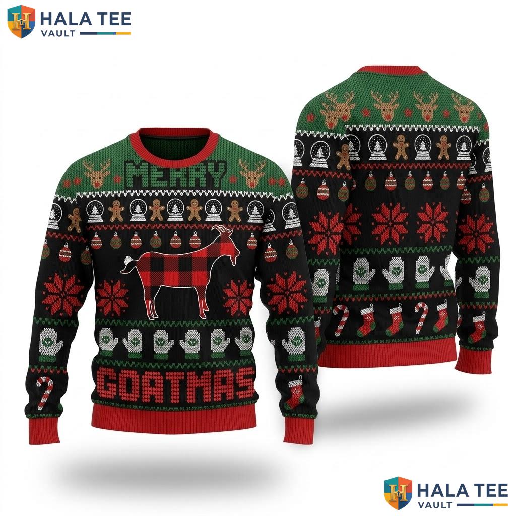Goatmas Santa Hat Ugly Christmas Sweater Funny Merry Holiday Outfit