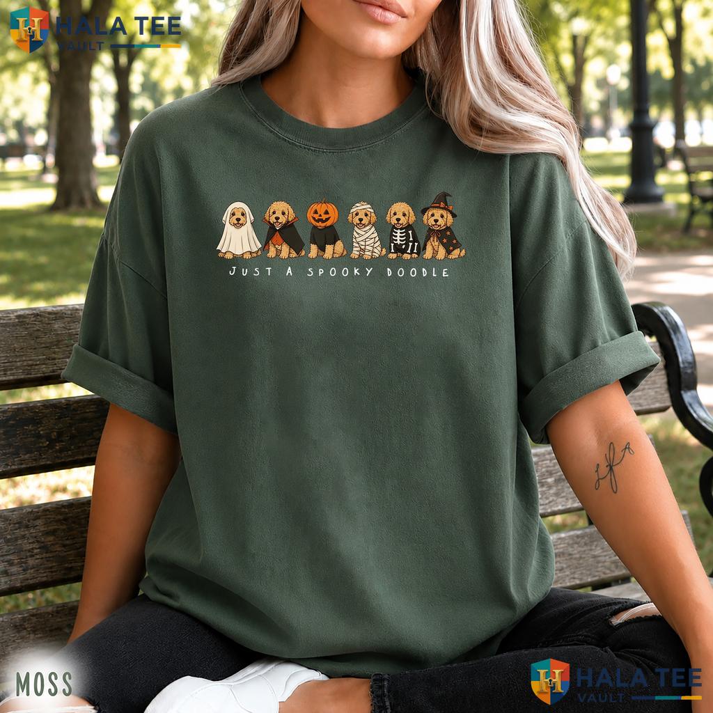 Goldendoodle Spooky Doodle Retro Style T-Shirt Funny Halloween Dog