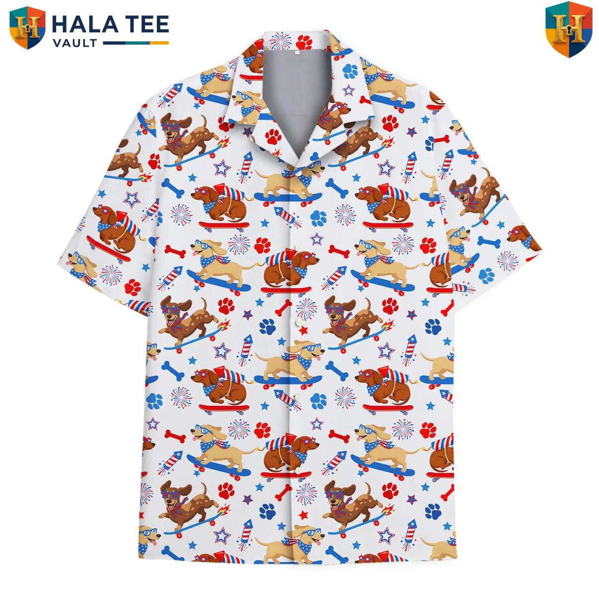 Graphic Wiener Dog Aloha TShirt Mens Dachshund Island Vibe Holiday Clothing