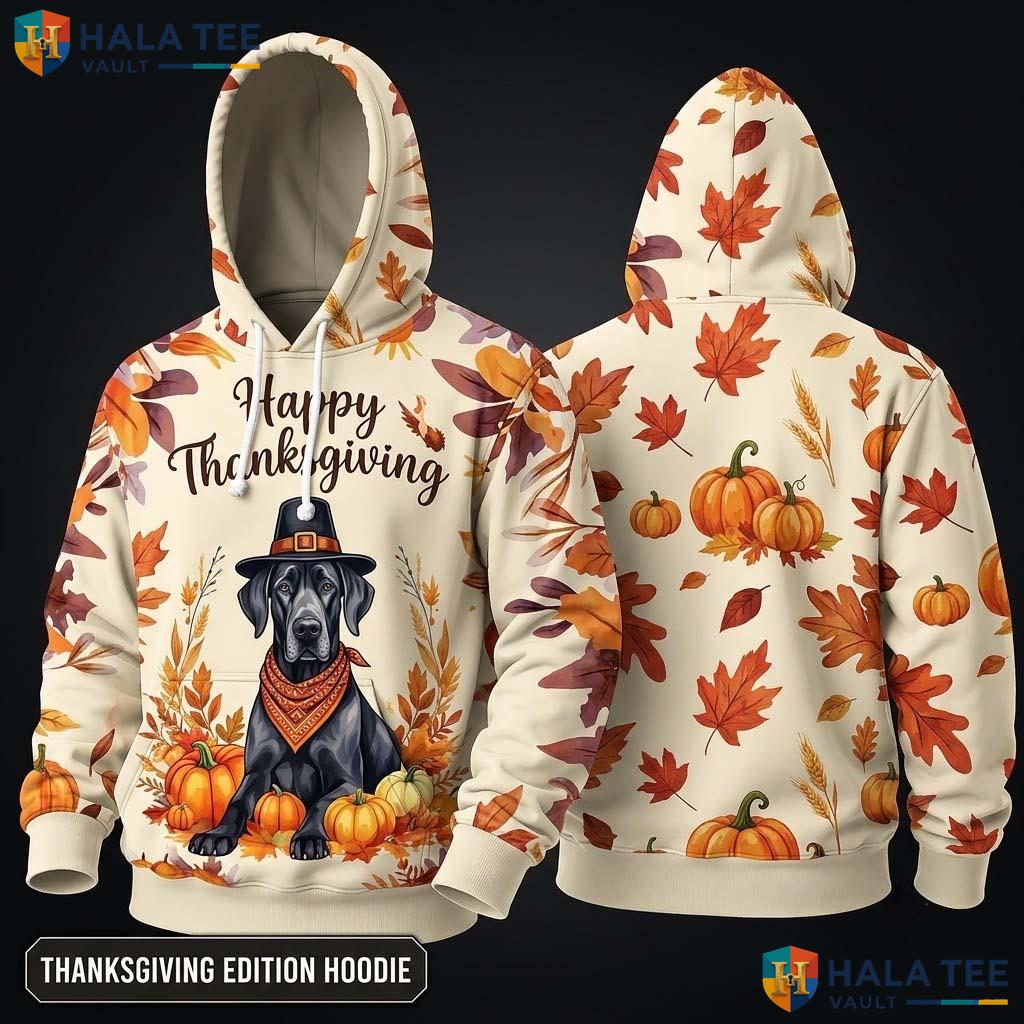 Great Dane Pumpkin Thanksgiving 3D Hoodie Proud Festive Autumn Top