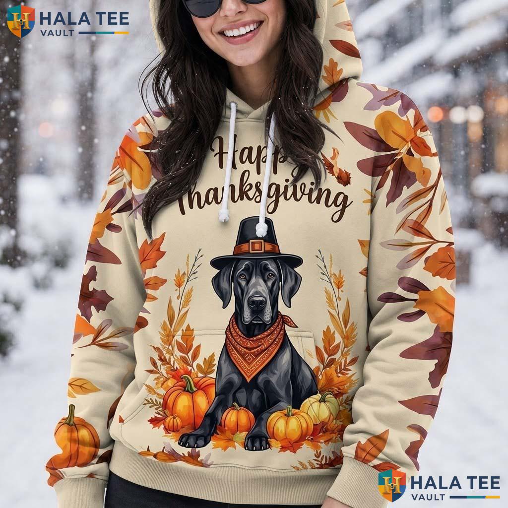 Great Dane Pumpkin Thanksgiving 3D Printed Hoodie Proud Festive Autumn Top