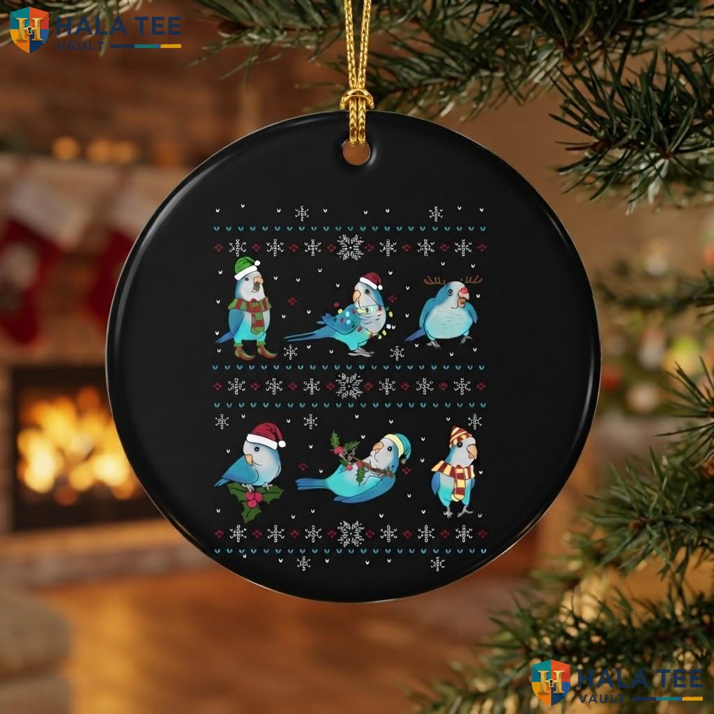 Green Quaker Parrot Christmas Ornament Funny Birb Owner Holiday Gift