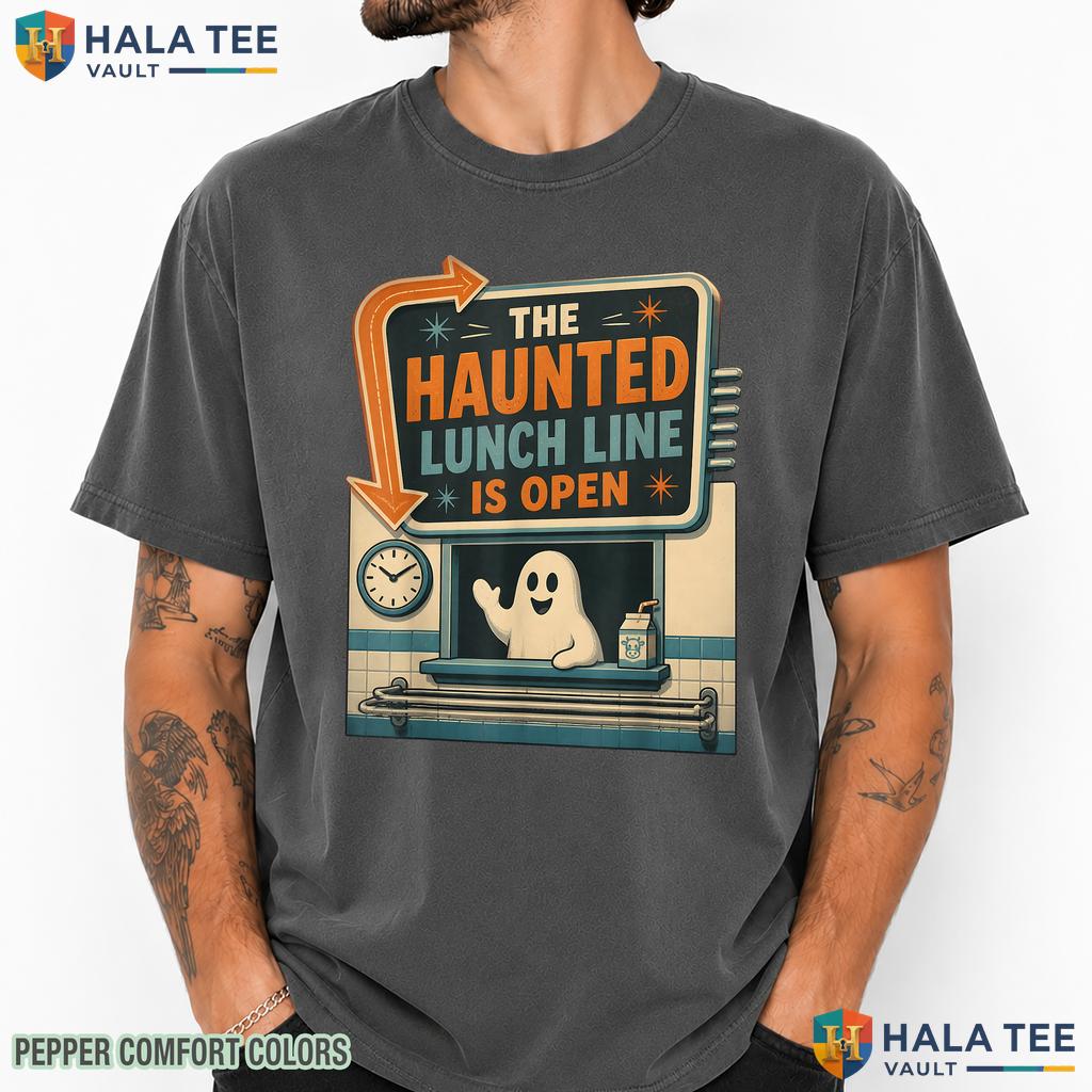 Haunted Lunch Line Lady Comfort Colors T-Shirt Spooky Halloween Top