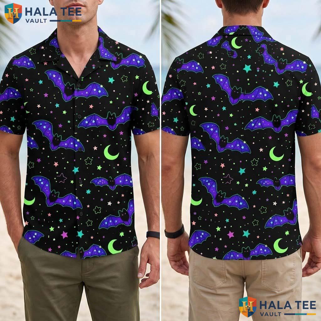 Haunting Pattern Halloween Hawaiian Shirt Spooky Tropical Aloha Top Adult