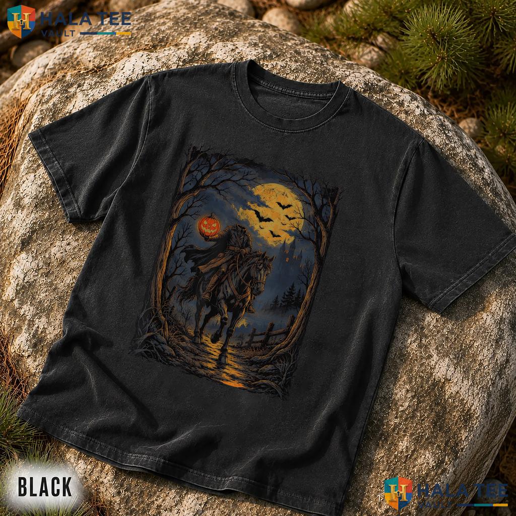 Headless Horseman Pumpkin Comfort Colors Shirt Halloween Apparel