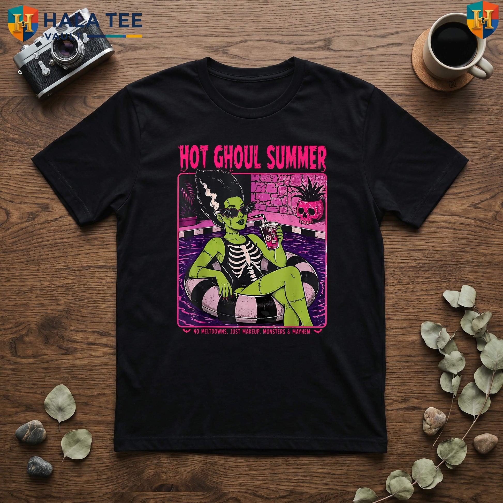 Hot Ghoul Summer Halloween TShirt Vintage Beach Summerween Cocktail Apparel